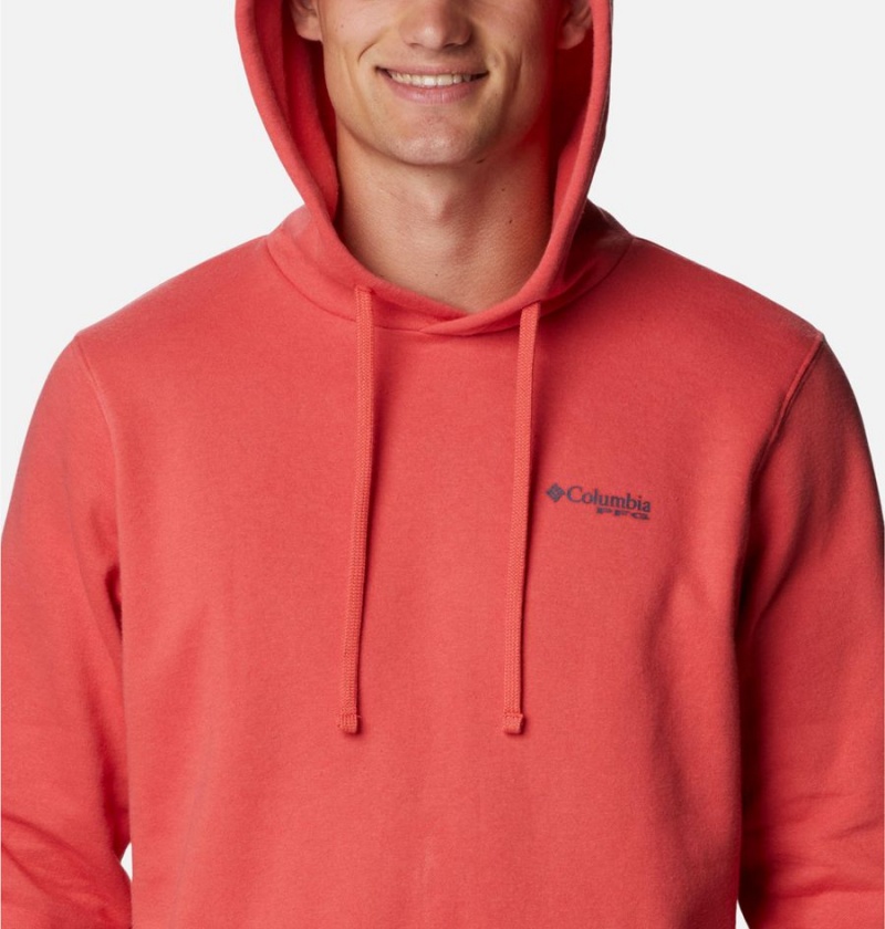 Red Columbia PFG Sleeve II Graphic Men's Hoodie | 80914PBUW