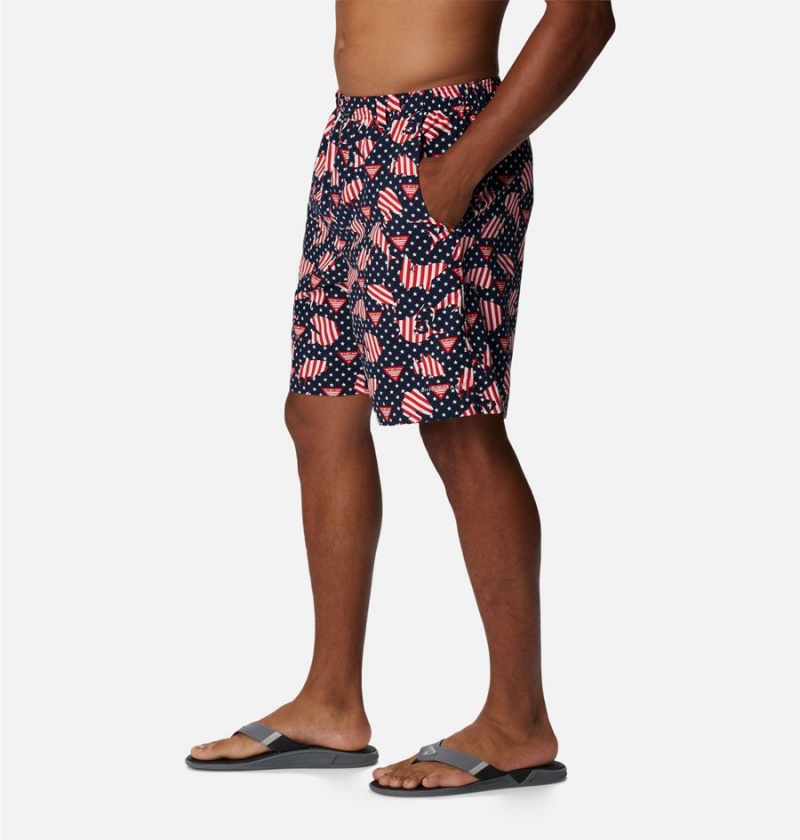 Red Columbia PFG Super Backcast Water Men's Shorts | 58713SBWH