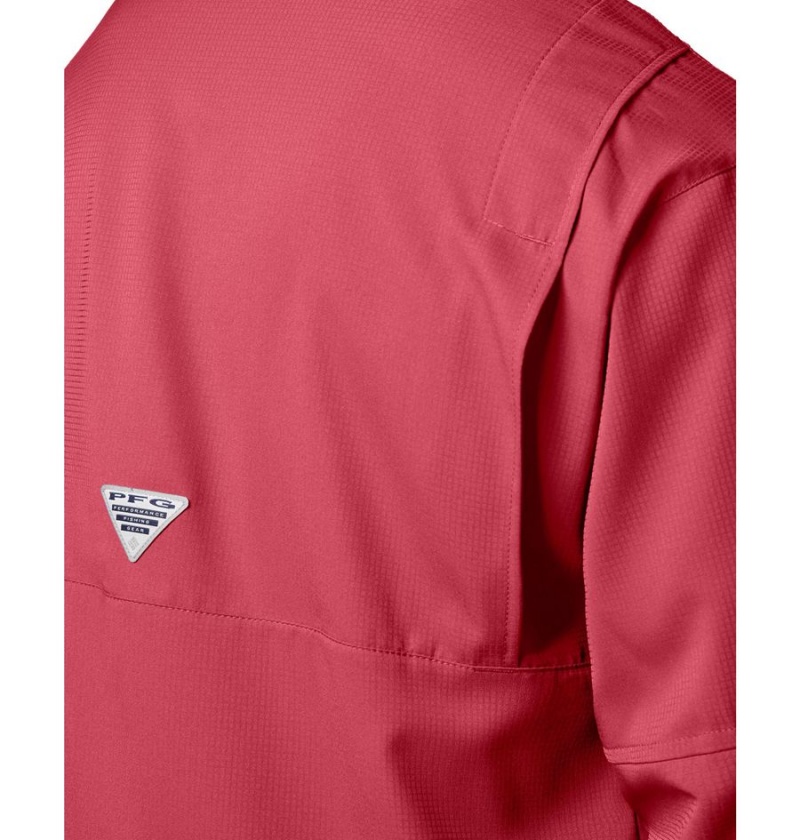 Red Columbia PFG Tamiami II Long Sleeve Men's Shirt | 65294GJCB