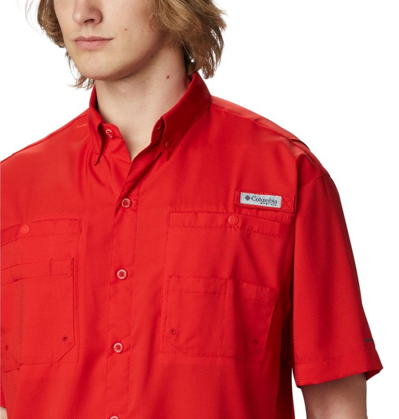 Red Columbia PFG Tamiami II Short Sleeve Men's Shirt | 92543TXRJ