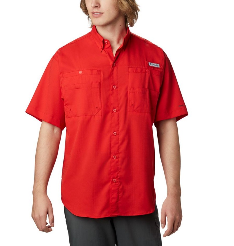 Red Columbia PFG Tamiami II Short Sleeve Men\'s Shirt | 92543TXRJ