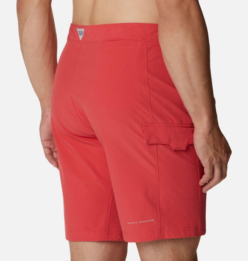 Red Columbia PFG Terminal Tackle Board Men's Shorts | 48139ZLED