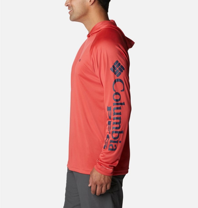 Red Columbia PFG Terminal Tackle Men's Hoodie | 82597NODZ