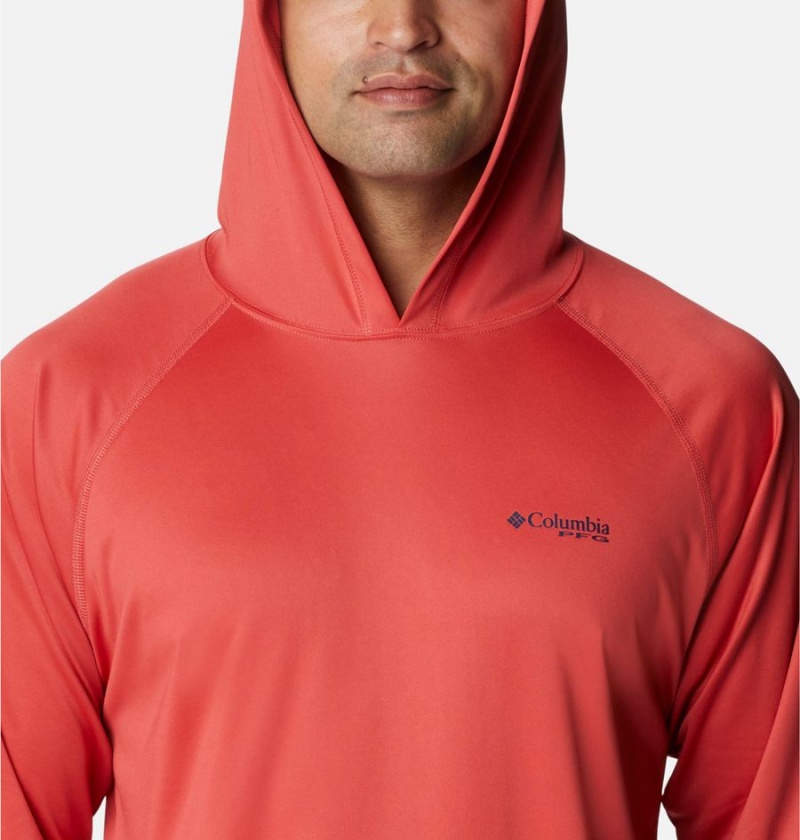 Red Columbia PFG Terminal Tackle Men's Hoodie | 82597NODZ