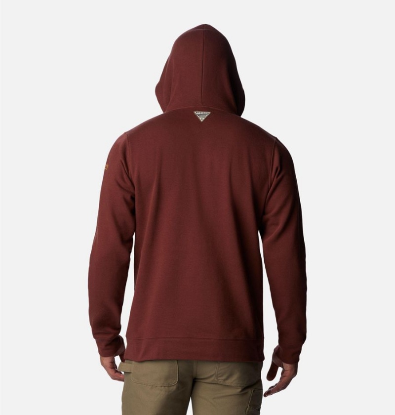 Red Columbia PHG Game Flag II Men's Hoodie | 87953YEXR