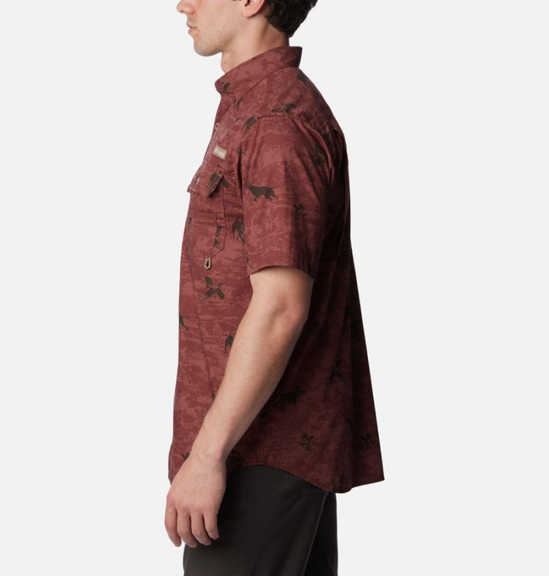 Red Columbia PHG Super Sharptail Short Sleeve Men's Shirt | 67029VRET