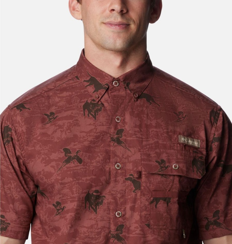 Red Columbia PHG Super Sharptail Short Sleeve Men's Shirt | 67029VRET