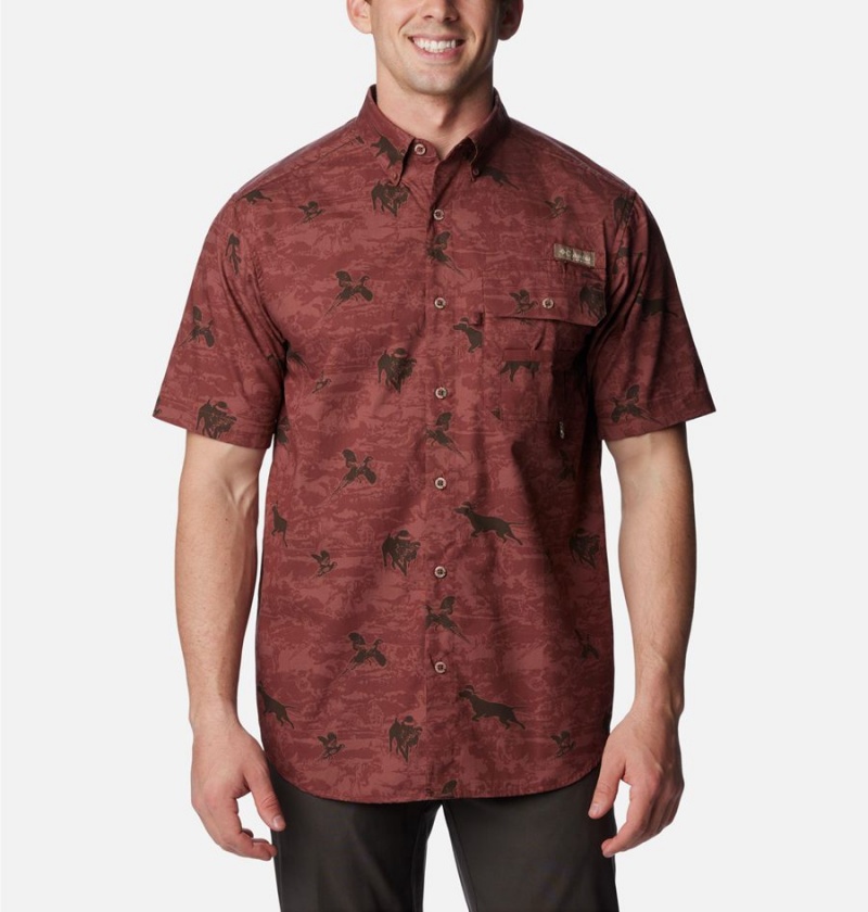 Red Columbia PHG Super Sharptail Short Sleeve Men\'s Shirt | 67029VRET