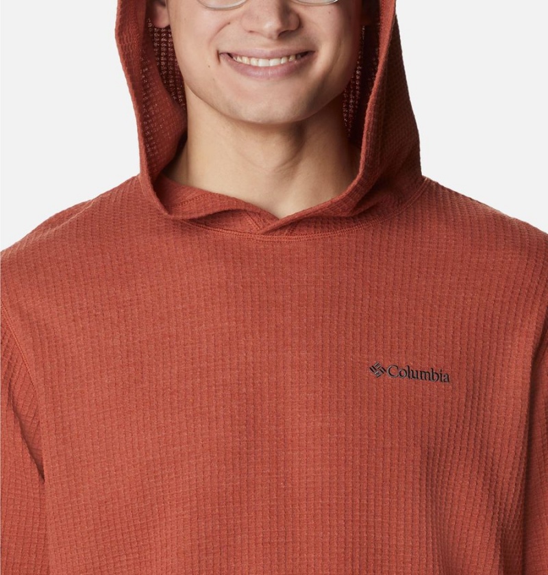 Red Columbia Pine Peak Waffle Men's Hoodie | 64085GHFA