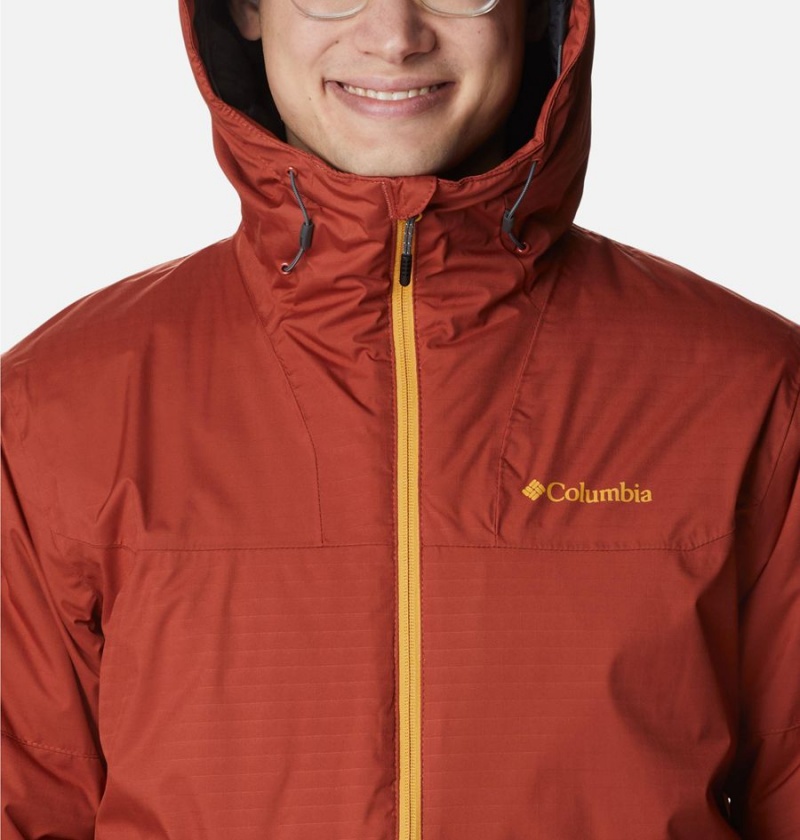 Red Columbia Point Park Insulated Men's Puffer Jacket | 46135WOFB