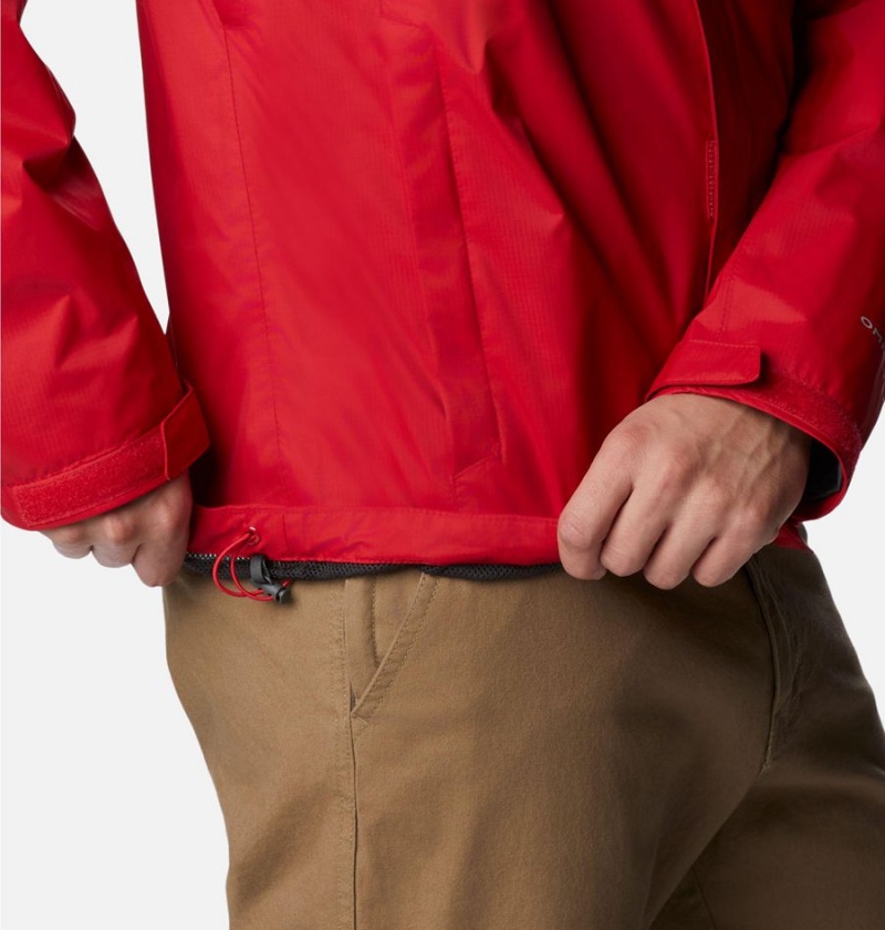 Red Columbia Pouration Men's Rain Jacket | 62403TEIS