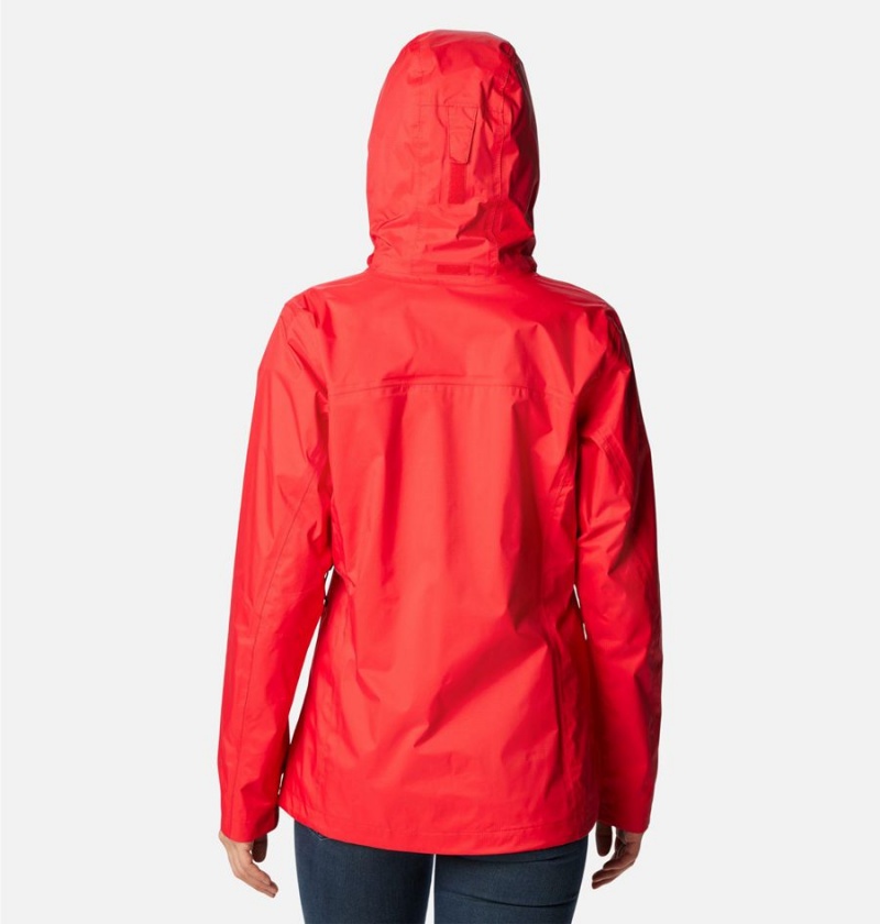 Red Columbia Pouration Women's Rain Jacket | 74896KHEF