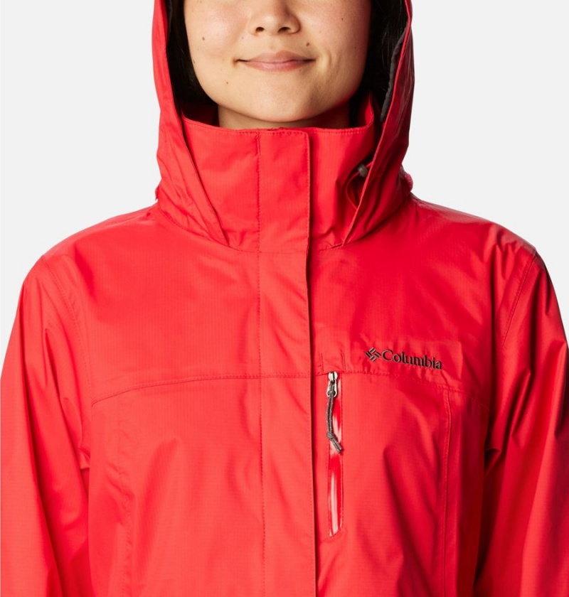 Red Columbia Pouration Women's Rain Jacket | 74896KHEF