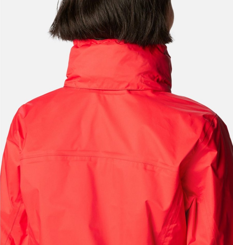 Red Columbia Pouration Women's Rain Jacket | 74896KHEF