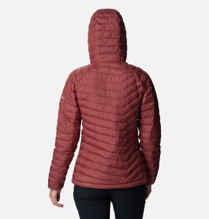 Red Columbia Powder Lite Hooded Women's Puffer Jacket | 42986ZKFR