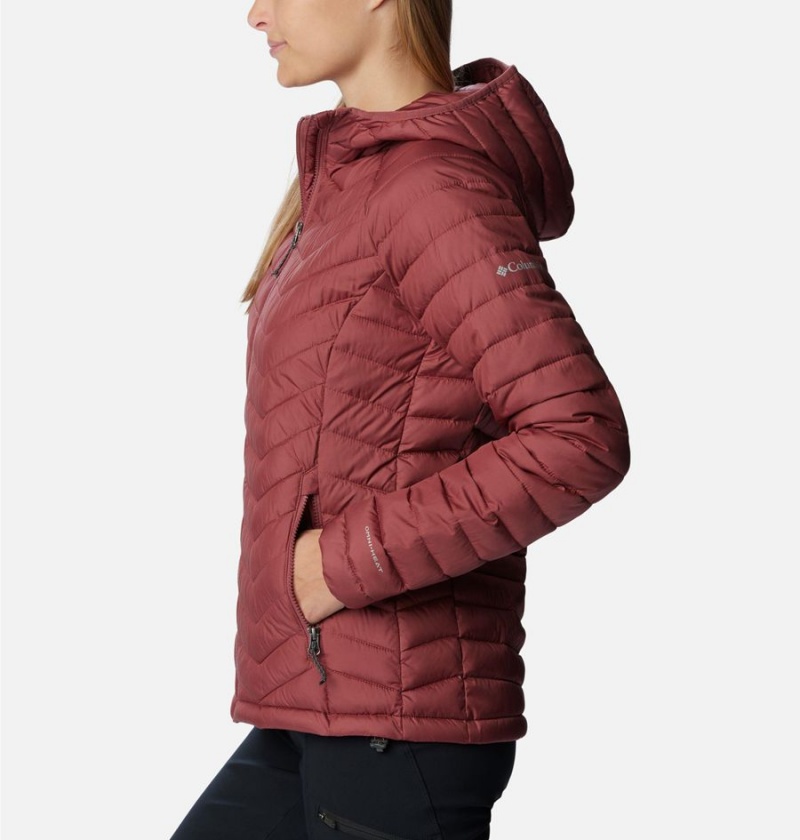 Red Columbia Powder Lite Hooded Women's Puffer Jacket | 42986ZKFR