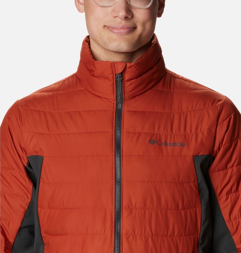 Red Columbia Powder Lite Hybrid Insulated Men's Puffer Jacket | 70283HAEV