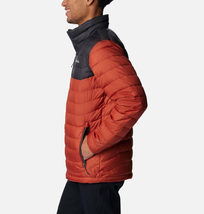 Red Columbia Powder Lite Insulated Men's Puffer Jacket | 91840KEGD