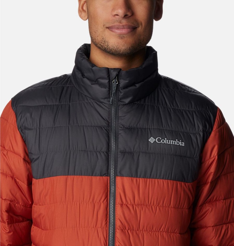 Red Columbia Powder Lite Insulated Men's Puffer Jacket | 91840KEGD