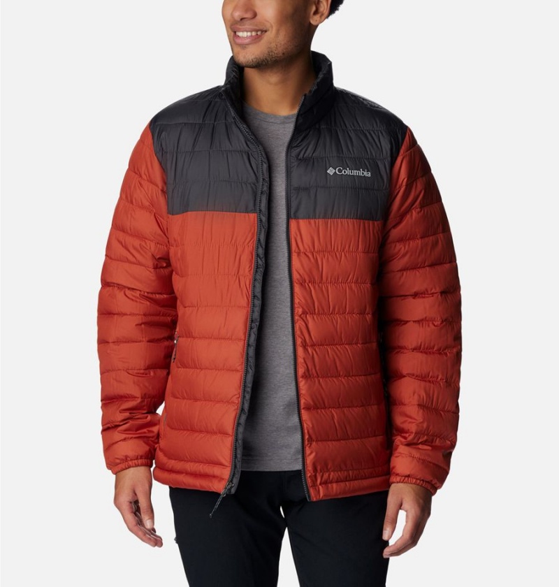 Red Columbia Powder Lite Insulated Men's Puffer Jacket | 91840KEGD