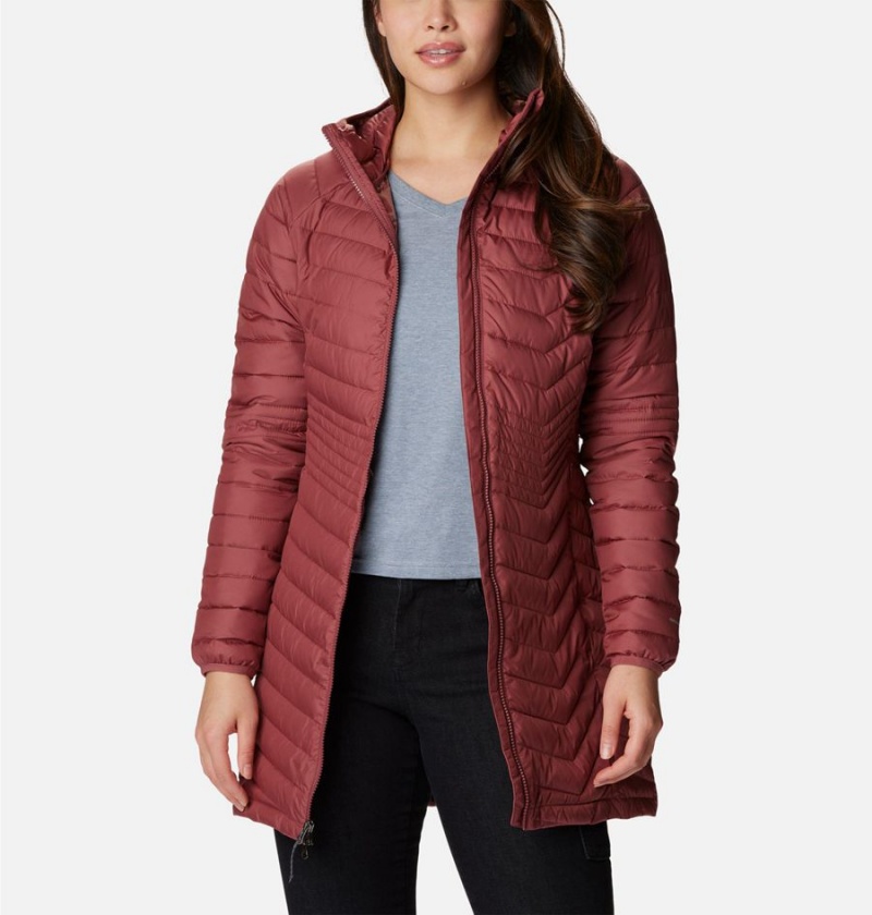 Red Columbia Powder Lite Mid Women's Puffer Jacket | 71960DGVK