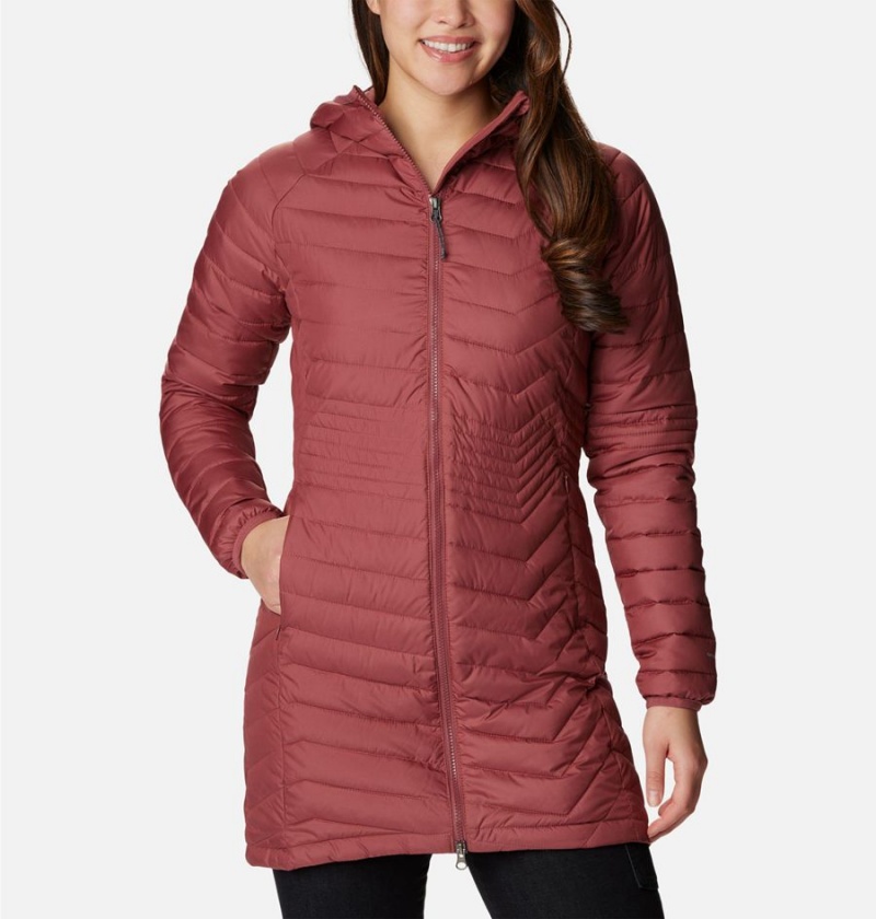 Red Columbia Powder Lite Mid Women\'s Puffer Jacket | 71960DGVK