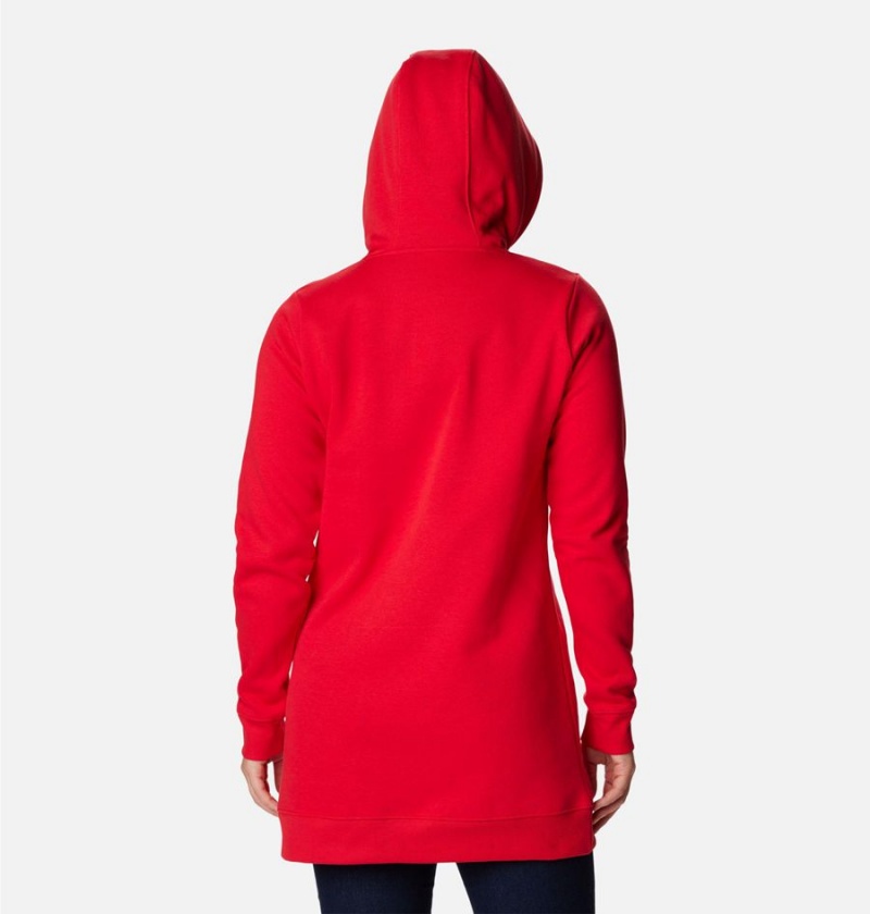 Red Columbia Rush Valley Long Women's Hoodie | 48397JMCV