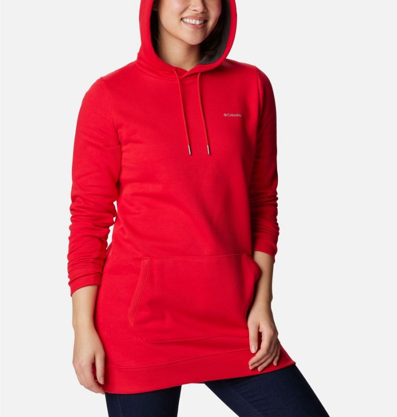 Red Columbia Rush Valley Long Women's Hoodie | 48397JMCV