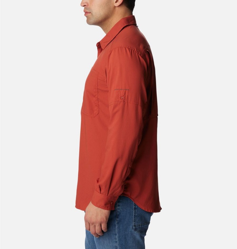 Red Columbia Silver Ridge Utility Lite Long Sleeve Men's Shirt | 61398ADVJ