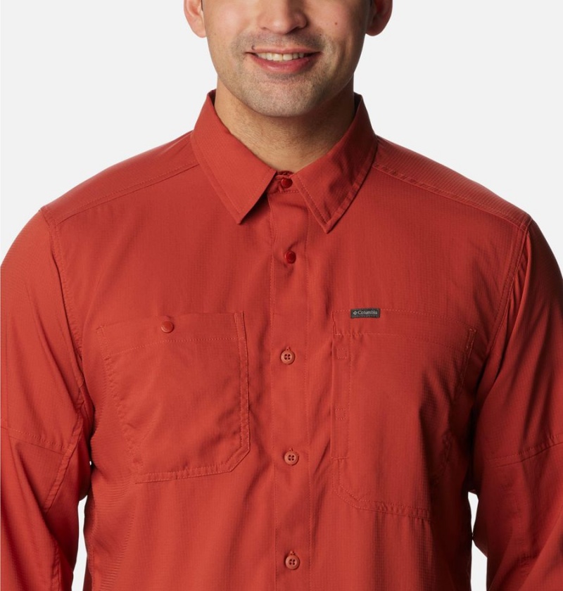 Red Columbia Silver Ridge Utility Lite Long Sleeve Men's Shirt | 61398ADVJ