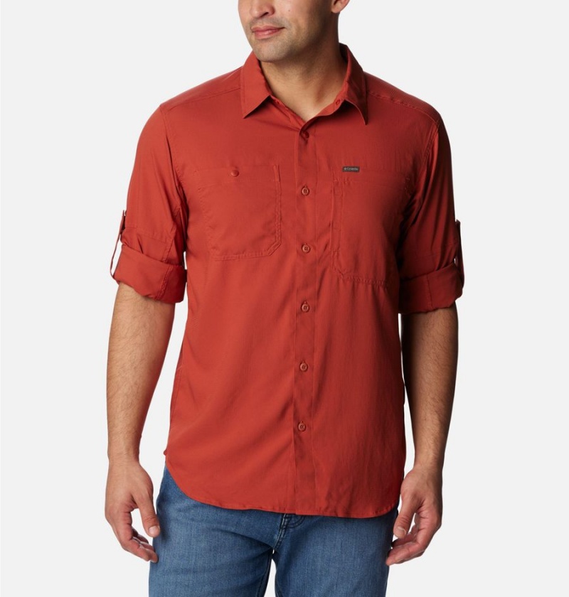 Red Columbia Silver Ridge Utility Lite Long Sleeve Men's Shirt | 61398ADVJ