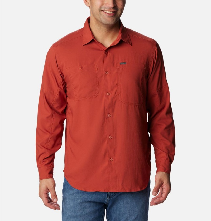 Red Columbia Silver Ridge Utility Lite Long Sleeve Men\'s Shirt | 61398ADVJ