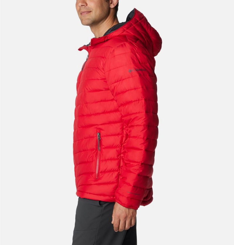 Red Columbia Slope Edge Hooded Insulated Men's Puffer Jacket | 08196VCMX