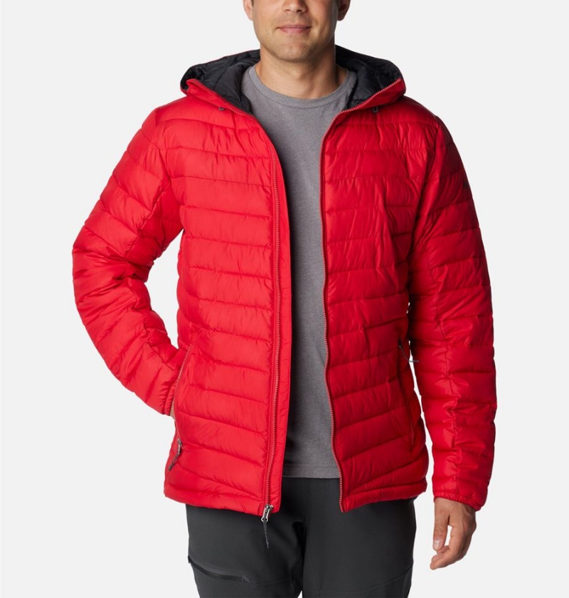 Red Columbia Slope Edge Hooded Insulated Men's Puffer Jacket | 08196VCMX