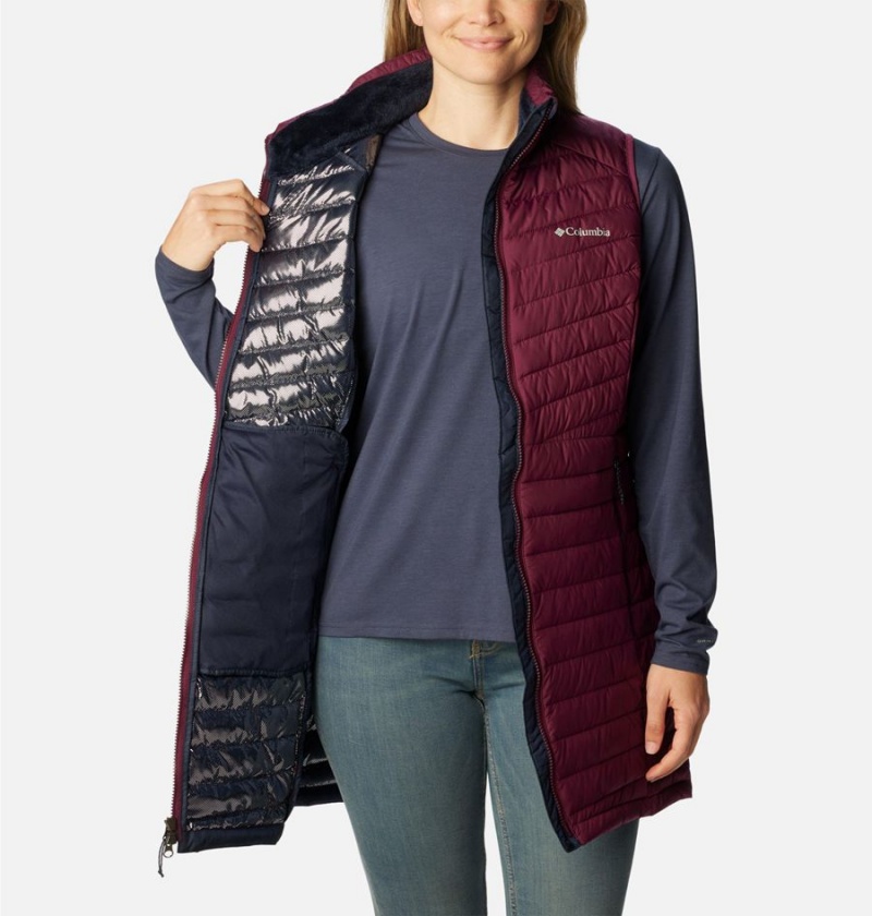 Red Columbia Slope Edge Long Women's Vest | 14768LIVM