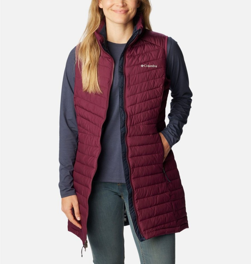 Red Columbia Slope Edge Long Women's Vest | 14768LIVM