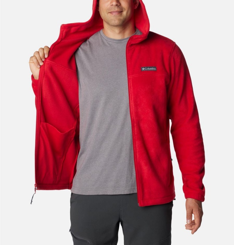 Red Columbia Steens Mountain Full Zip Hoodie Men's Fleece Jacket | 98261BEFA