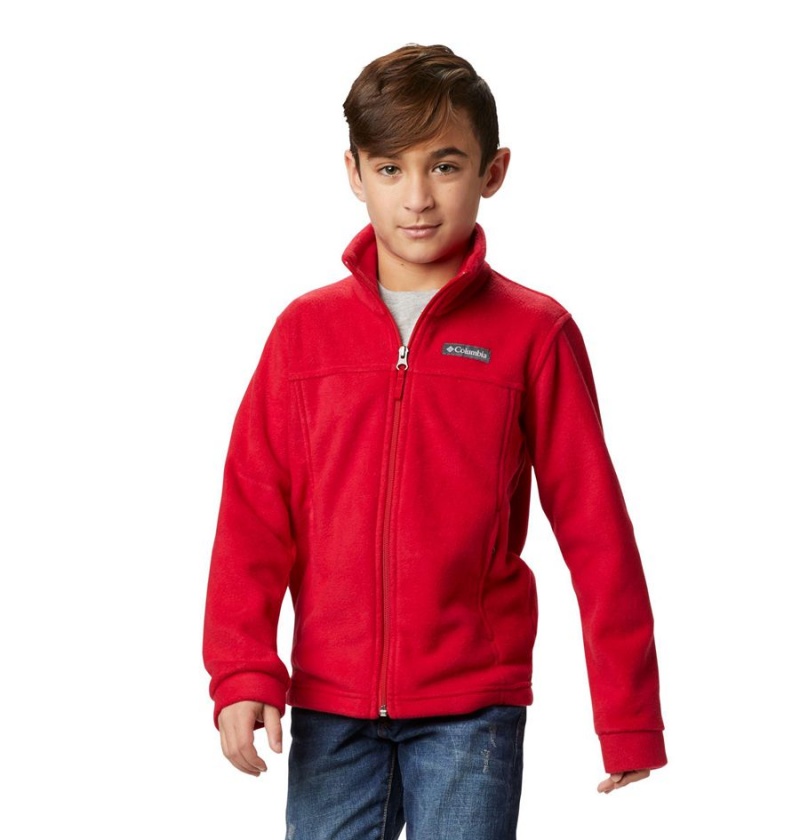 Red Columbia Steens Mountain II Fleece Kids' Jacket | 42798OYDG