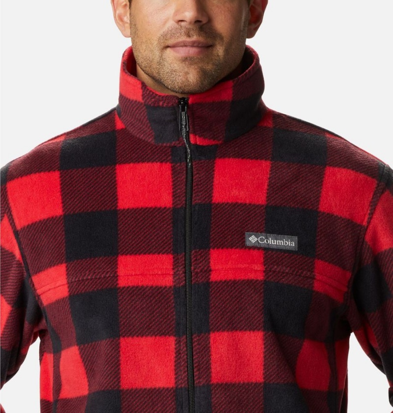 Red Columbia Steens Mountain Printed Men's Fleece Jacket | 17204UBVO