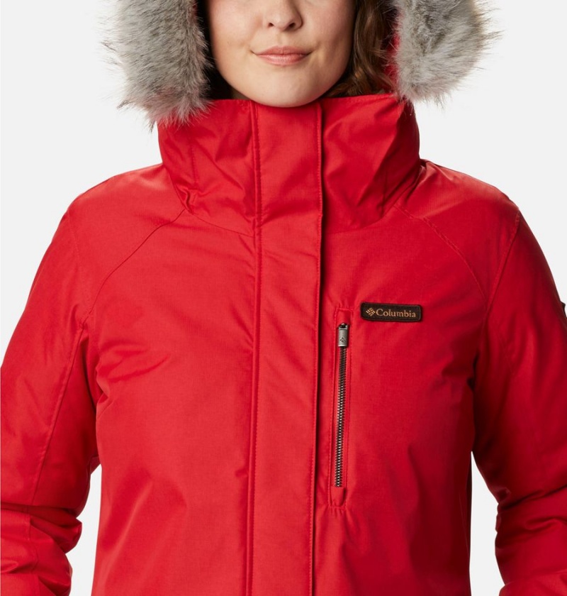 Red Columbia Suttle Mountain Long Insulated Women's Coats | 96415KUFE