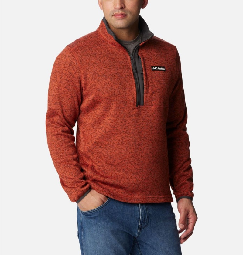 Red Columbia Sweater Weather Fleece Half Zip Men's Pullover | 43075ATFN