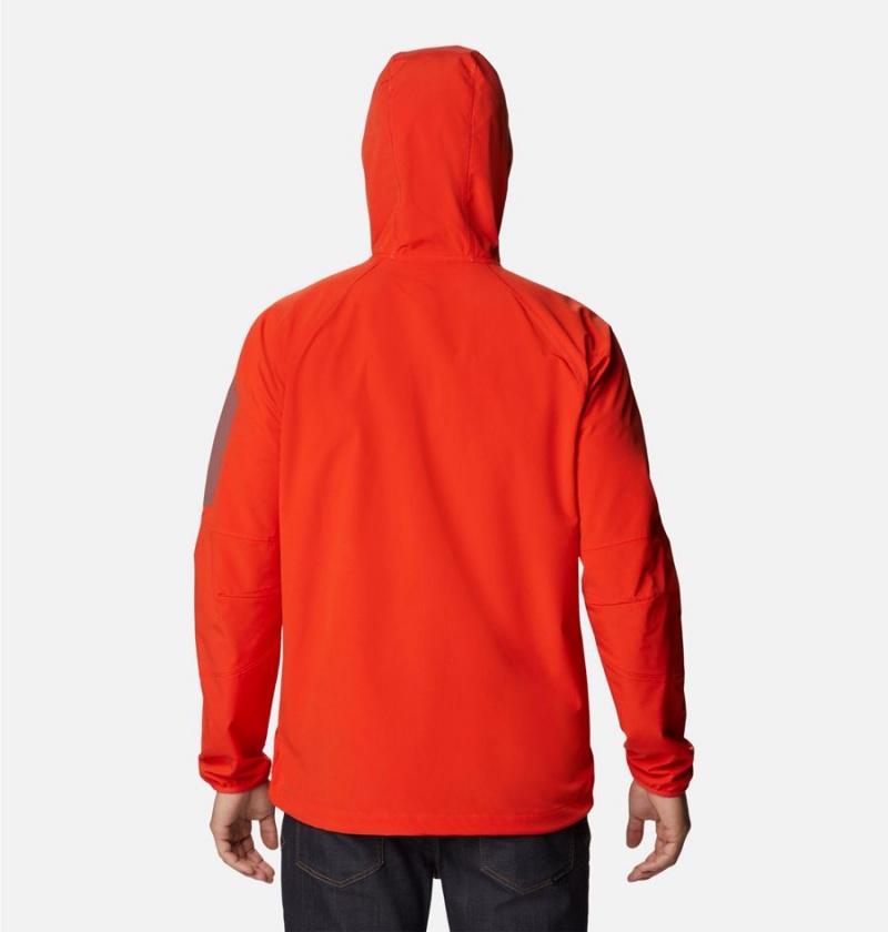 Red Columbia Tall Heights Hooded Men's Softshell Jackets | 73029FKQI