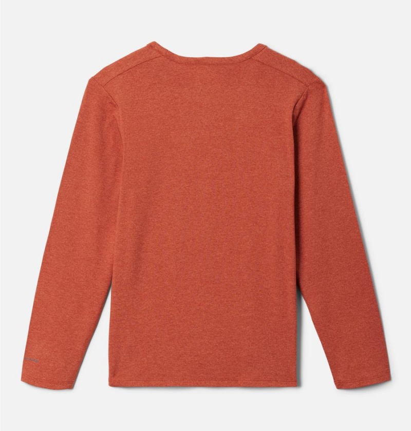 Red Columbia Tech Trail Long Sleeve Kids' T-Shirt | 54783AEIZ