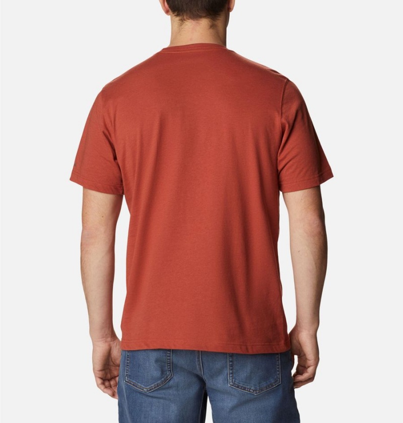 Red Columbia Thistletown Hills Pocket Men's T-Shirt | 78291QMVF