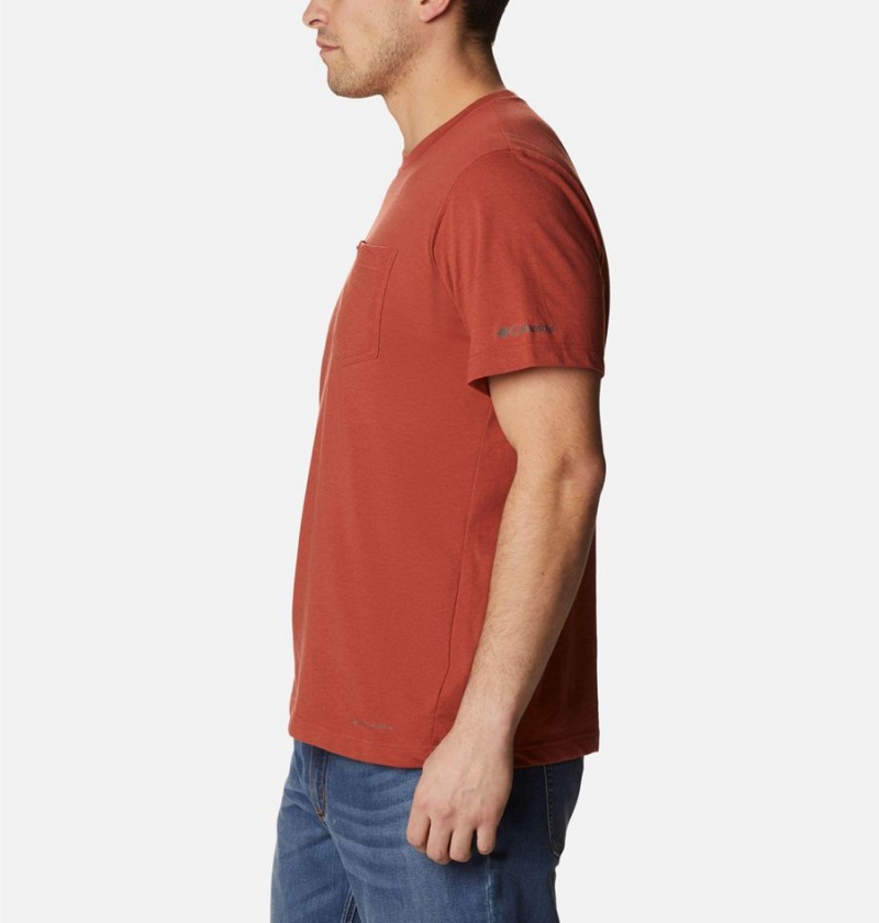 Red Columbia Thistletown Hills Pocket Men's T-Shirt | 78291QMVF