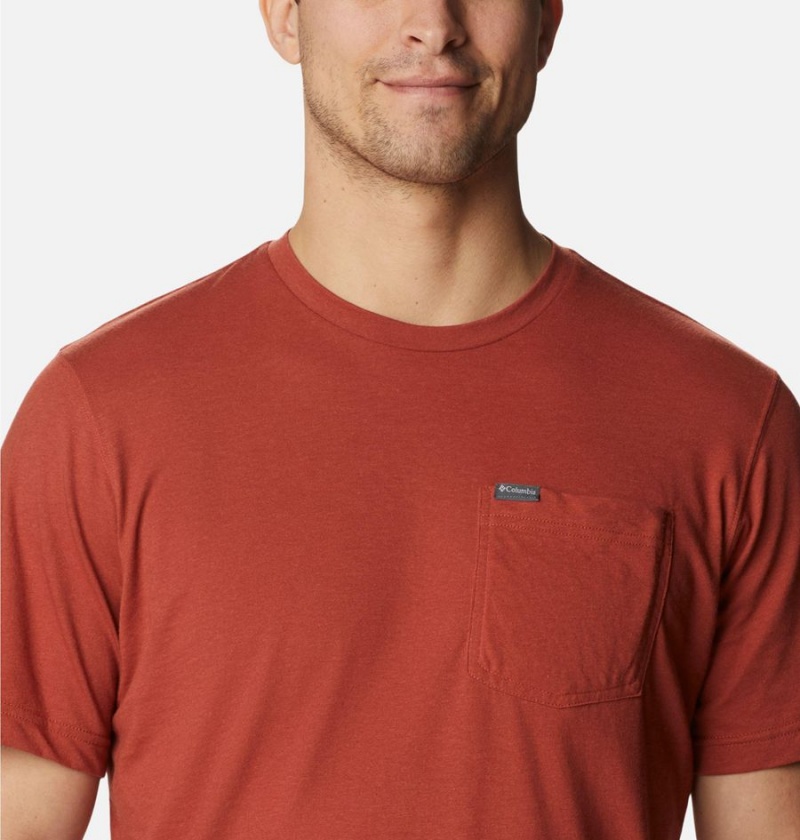 Red Columbia Thistletown Hills Pocket Men's T-Shirt | 78291QMVF