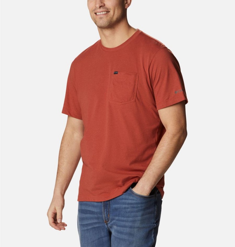 Red Columbia Thistletown Hills Pocket Men's T-Shirt | 78291QMVF