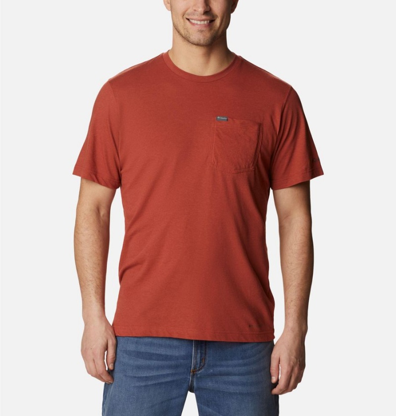 Red Columbia Thistletown Hills Pocket Men\'s T-Shirt | 78291QMVF