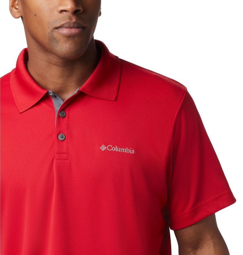 Red Columbia Utilizer Men's Polo Shirt | 24310GUHL