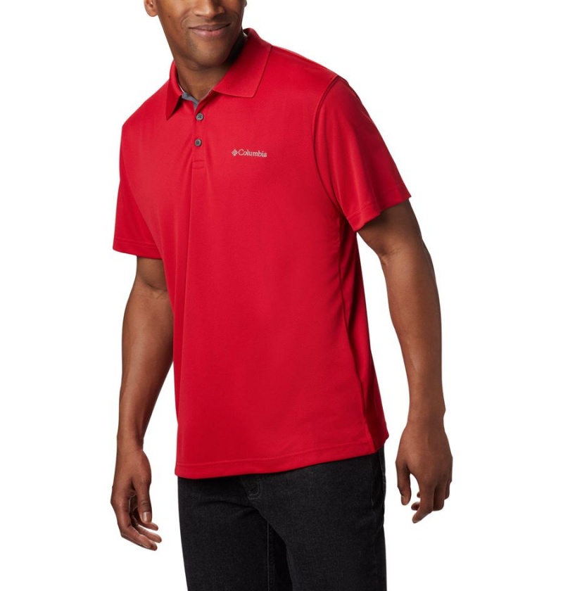 Red Columbia Utilizer Men's Polo Shirt | 24310GUHL